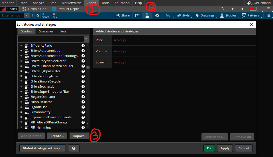 thinkScript import reference